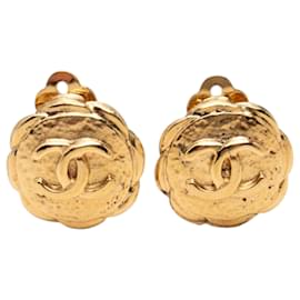 Orecchini a clip Chanel Gold CC placcati oro fiore