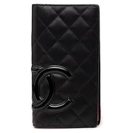 Chanel Black Quilted Lambskin Cambon Ligne Bifold Wallet
