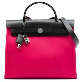 Hermès Pink Toile Herbag Zip 31
