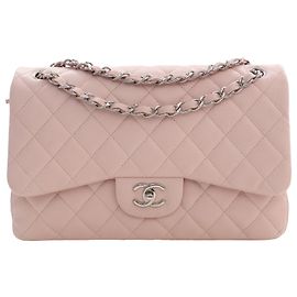 Chanel Pink Jumbo Classic Caviar Double Flap