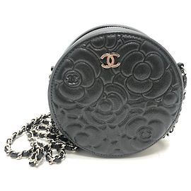 Borsa a tracolla in pelle grigia Chanel