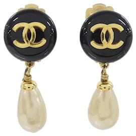 Orecchini a clip Chanel bianco e nero
