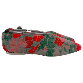 Ballerine Jil Sander a punta affusolata in broccato multicolore di cotone