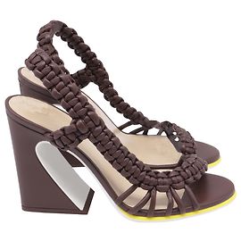 Sandali Fendi Arco 95MM in pelle marrone
