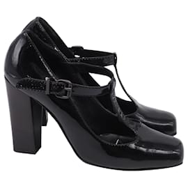 Décolleté Mary Jane con punta quadrata Fendi in vernice nera