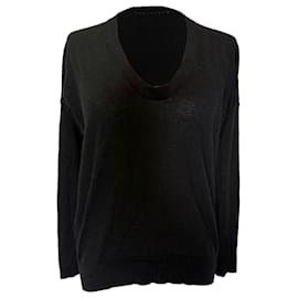 Maglione con scollo a V Zadig & Voltaire in lana merino nera