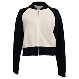 Dior 8 Strickjacke mit Reißverschluss als Bomberjacke aus Navy Blue Wolle