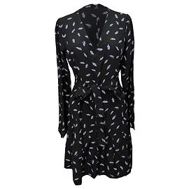 Vestido midi de talle bajo con estampado de labios Sonia by Sonia Rykiel en seda negra