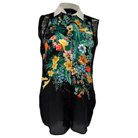 Blusa estampada Sandro en poliamida negra