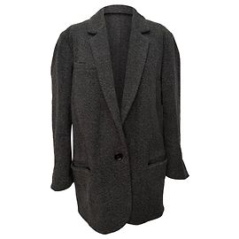 Isabel Marant Tweed Peacoat Blazer aus grauer Wolle