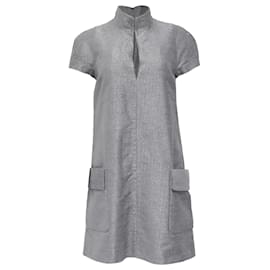 Vestido mini de mezcla de seda metálica de Tom Ford en viscosa plateada