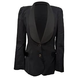 Temperley London Madeleine Smoking-Jacke in Schwarz aus Polyester