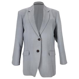 Einreihiger Blazer von Brunello Cucinelli aus grauer Viskose