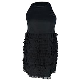 Vestido mini con volantes Burberry London en algodón negro