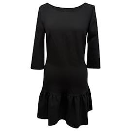 Vestido corto de cintura baja en lana negra Ba&Sh