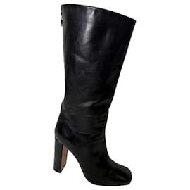 Celine hohe Reitstiefel aus schwarzem Leder - Céline