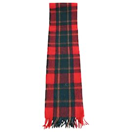 Sciarpa Saint Laurent in tartan in lana rossa