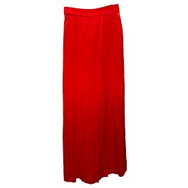 Pantaloni a gamba larga Temperley London in seta rossa