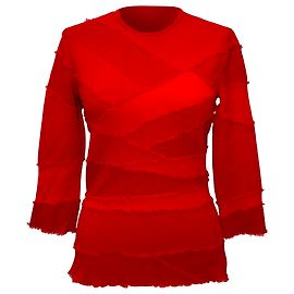Camicetta Alexander Mcqueen Patchwork Accent in Viscosa Rossa