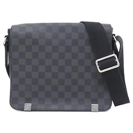 Borsa a tracolla Louis Vuitton Damier Graphite District PM