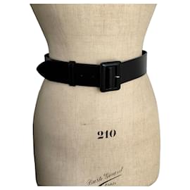 Christian Dior Breiter Ledergürtel Schwarz