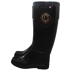 Dior Stivali da pioggia alti in gomma nera