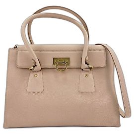Borsa in tela beige Salvatore Ferragamo