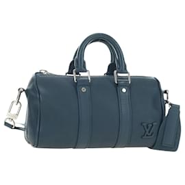 Borsa Keepall XS Aerogram LOUIS VUITTON in pelle blu M81003 LV Auth 189893M