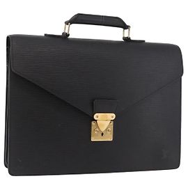 LOUIS VUITTON Epi Serviette Conseiller Business Bag Black M54422 LV Auth 190381