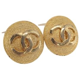 CHANEL Ohrringe Metall Goldton CC Auth 189408