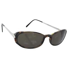 CARTIER Tortoise Sonnenbrille Metal Brown Silver Auth BA14032V