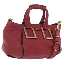 Chloé Borsa Chloe Etel in Pelle 2way Rosso Oro Auth 186692