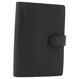 LOUIS VUITTON Epi Agenda PM Day Planner Cover Black R20052 LV Auth BA14026