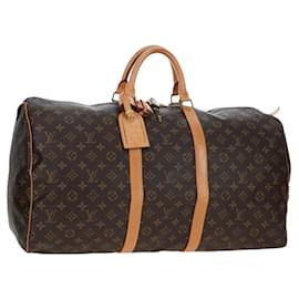 LOUIS VUITTON Monogram Keepall 55 Boston Bag M41424 LV Auth 189276V