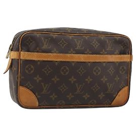 LOUIS VUITTON Monogram Compiegne 28 Clutch Bag M51845 LV Auth ar13985