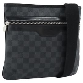 LOUIS VUITTON Damier Graphite Tomas Schultertasche N58028 LV Auth ka5149