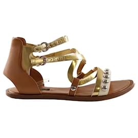 Sandali Louis Vuitton in pelle dorati