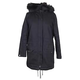 Abrigo de algodón negro The Kooples