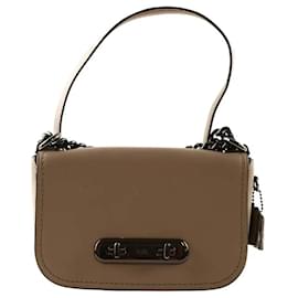 Borsa a tracolla Coach Swagger 20 in pelle grigia