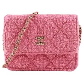 Mini borsa Chanel rosa in tweed