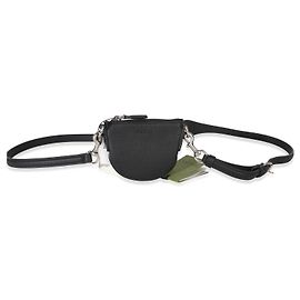 Gucci Mini B Schultertasche aus schwarzem genarbtem Kalbsleder