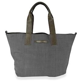 Reversibler Brunello Cucinelli Tote aus olivfarbenem Wildleder und grauer Wolle