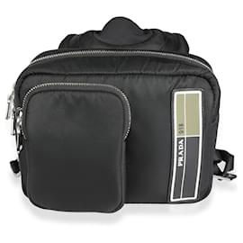 Prada Black Tessuto Pocket Nylon Technischer Rucksack