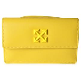Off White Borsa a tracolla Jitney 0.8 in pelle Saffiano gialla Off-White con Arrow tono su tono