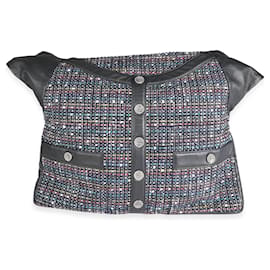 Borsa Girl in tweed multicolore e agnello blu navy Chanel