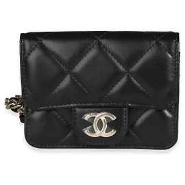 Mini bolso de cintura Chanel Black Quilted Lambskin Elegant Chain