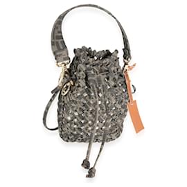 Fendi Mini Mon Tresor in jacquard marrone Interlace Canvas