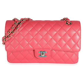 Borsa Chanel Dark Pink Quilted Caviar Medium Classic Double Flap
