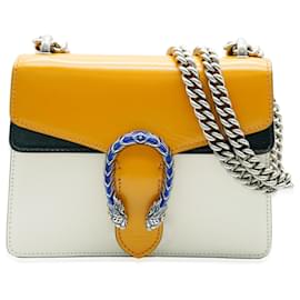 Mini Dionysus in pelle tricolore giallo beige blu navy Gucci