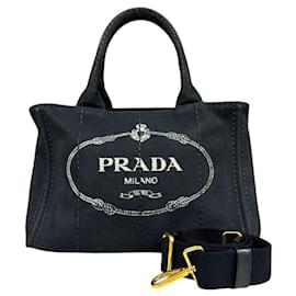 Borsa a Spalla Prada Canapa - Tela Nera